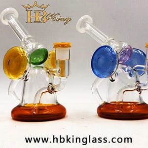 KT21 7.5-inch Double Chamber Colored Recycler Bong
