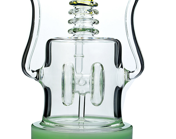 KR294 Big Base Recycler Bongs with Smoked Silver Colors 2