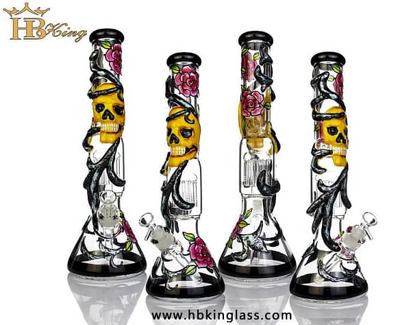 HP1 16in 3D Skull Head Draw Smoking Water Pipes