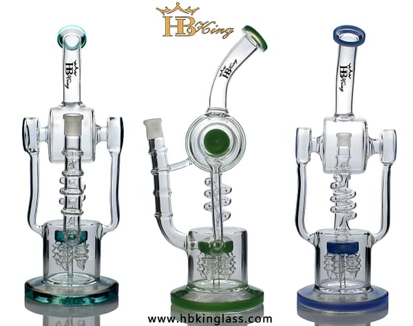 KR305 14inch spiral recycler glass water pipe 3