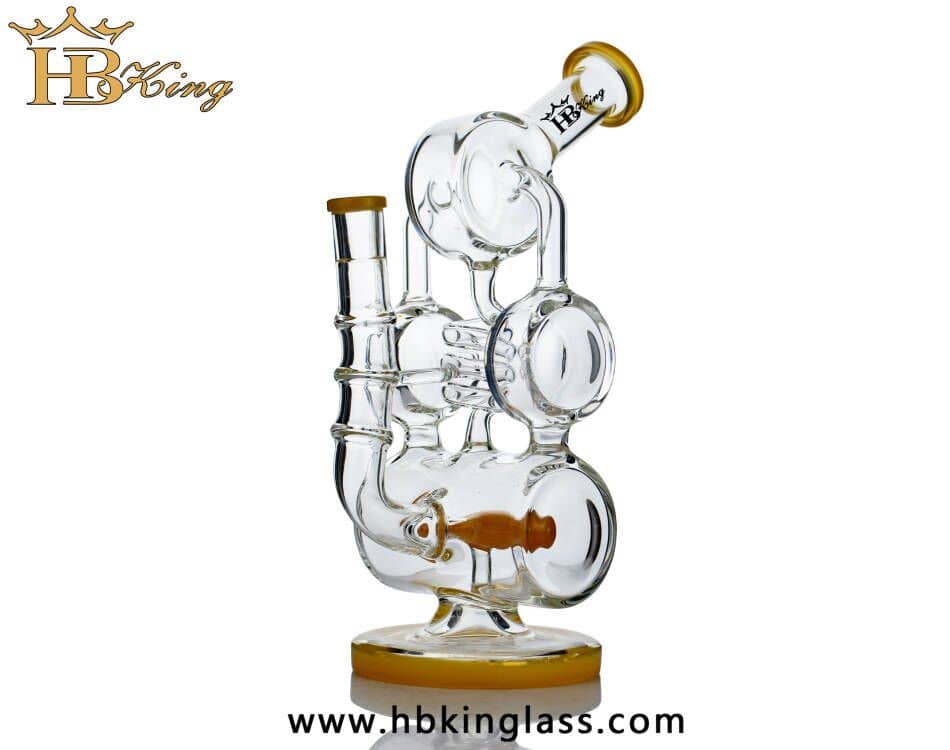 KR308 2023 newest thick Spiral cyclinder recycler bongs