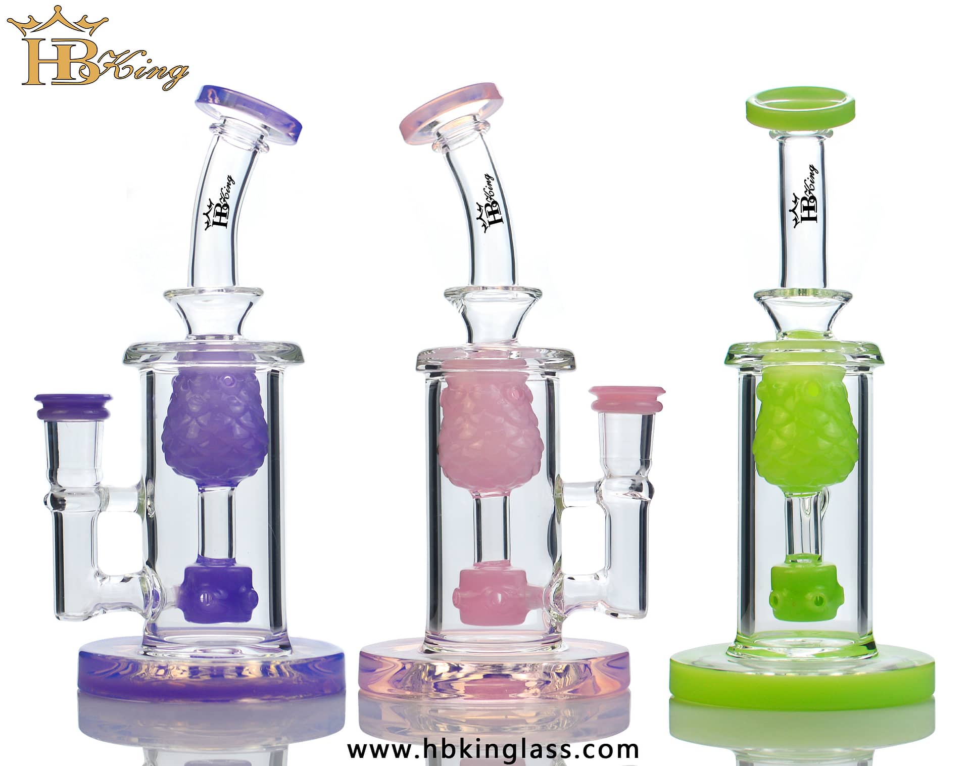 KR365 Colored Base Straight Tube Dab Rig Bong HB King Glass - The Art ...